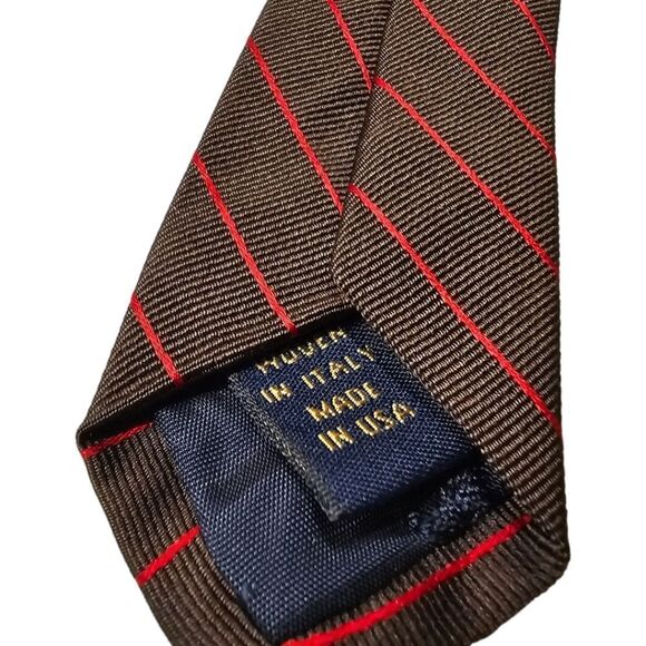 Brooks Brothers Makers Brown Red Tie - Picture 2 of 5